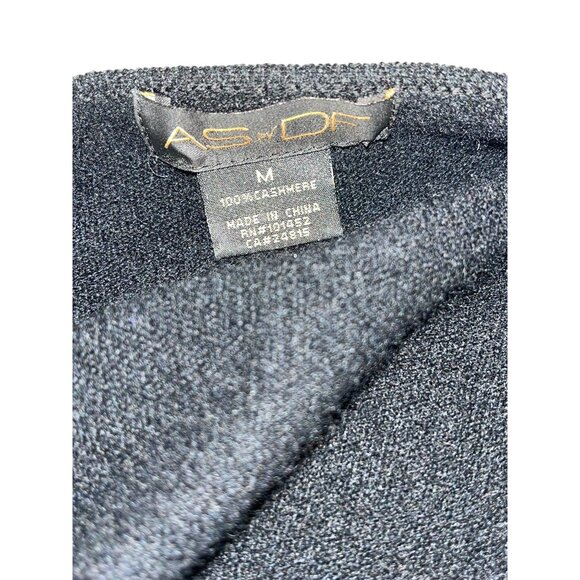 AS By DF 100% Cashmere Black Open Front Cardigan Faux Leather Sleeves M Anthropo - Picture 5 of 6